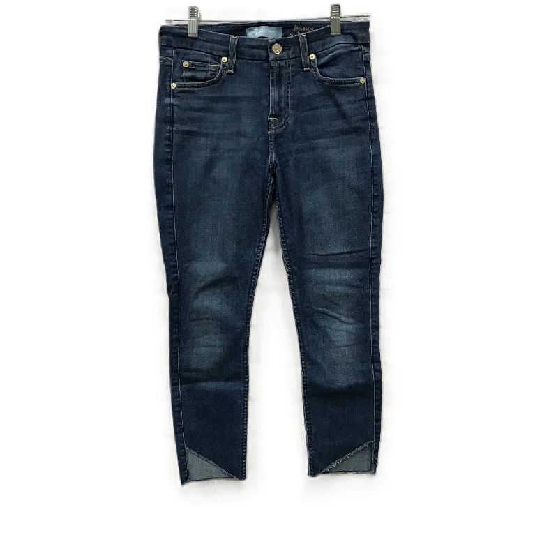 Blue Denim Jeans Cropped By 7 For All Mankind, Size: 2