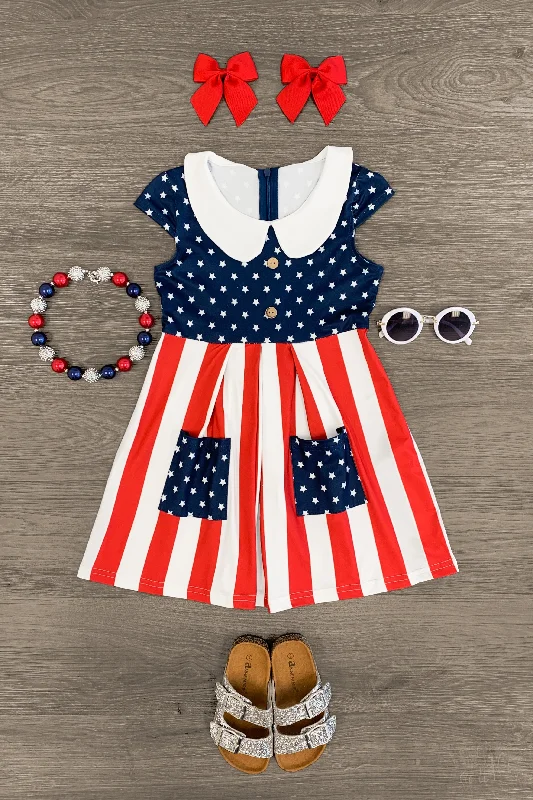 American Flag Collar Dress