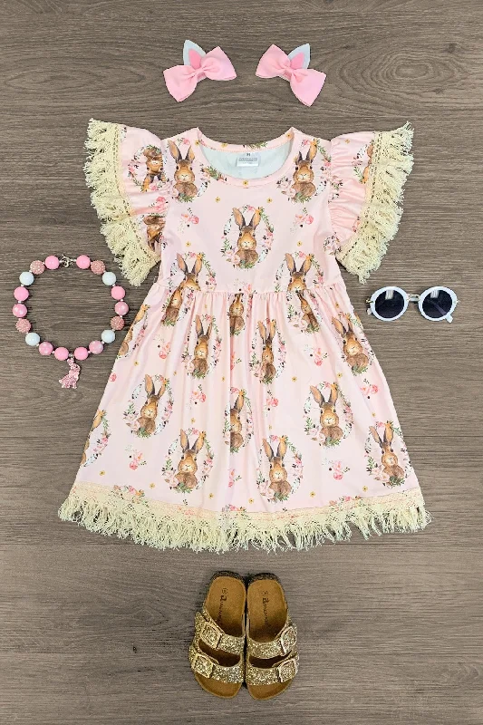 Light Pink Floral Bunny Dress