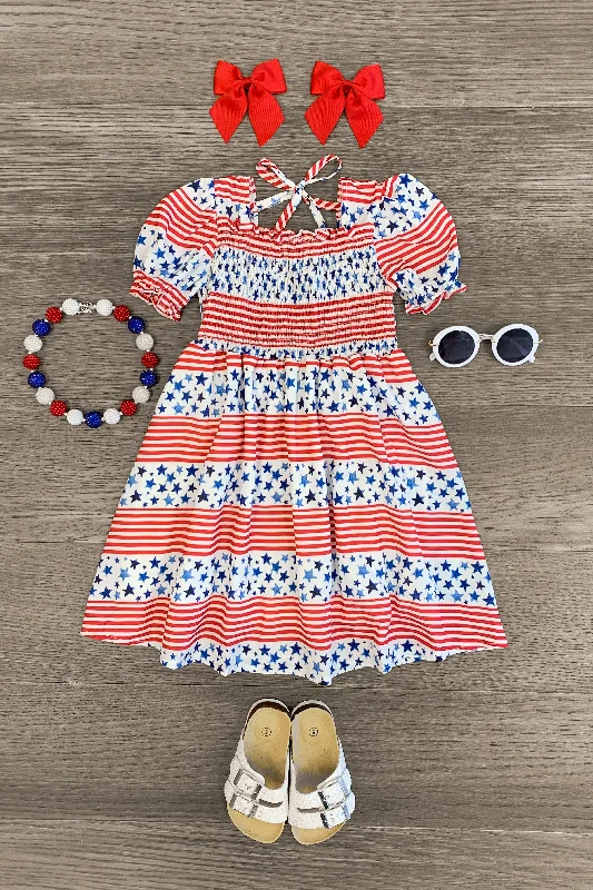 Old Glory Puff Sleeve Dress