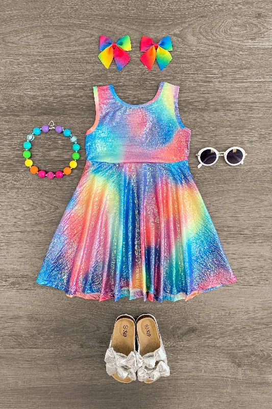 Rainbow Metallic Dress