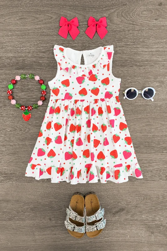 Strawberry Ruffle Tank Dress