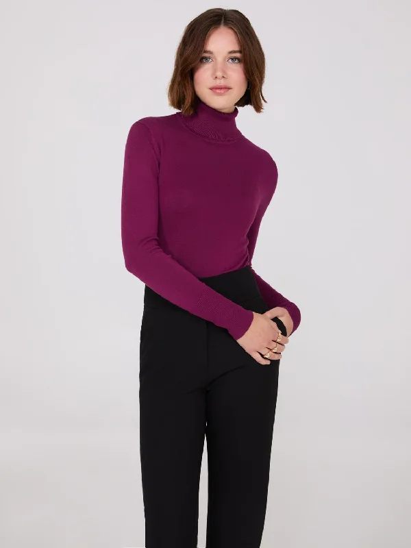 Knit Jersey Turtleneck Sweater