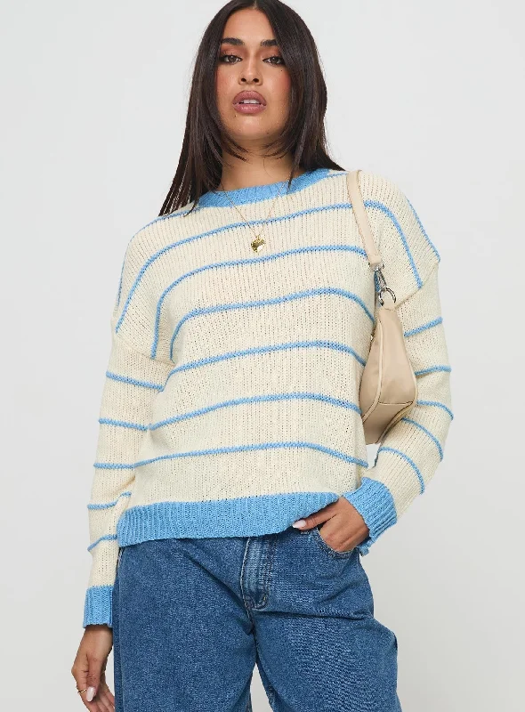 Albury Knit Sweater Cream / Blue