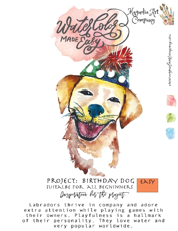 Birthday Dog- Watercolor Kit- Watercolor Made Easy