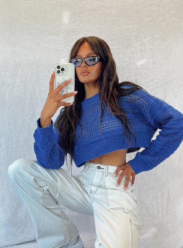 Newsam Cropped Sweater Blue