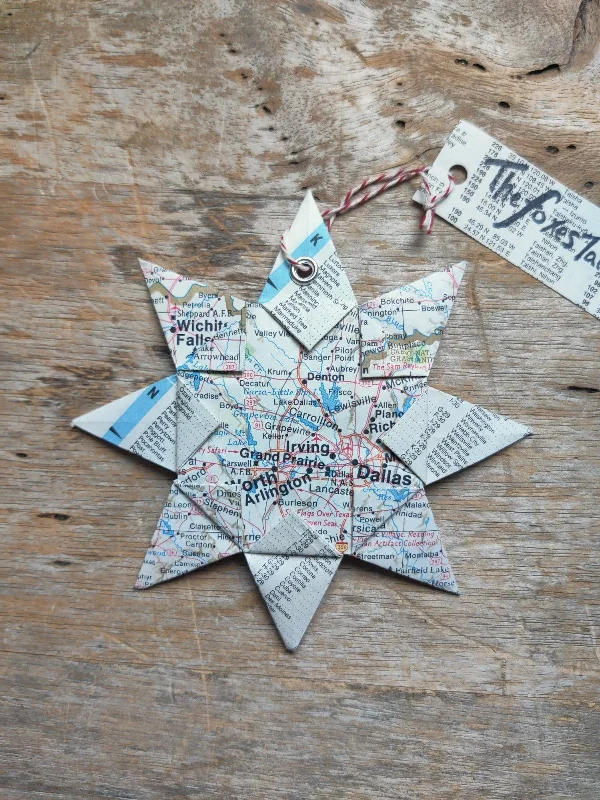 Origami Map Ornament - DFW Metro