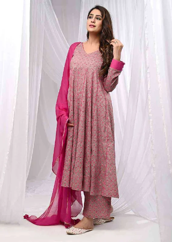 Rani Printed Kali Anarkali Suit Set