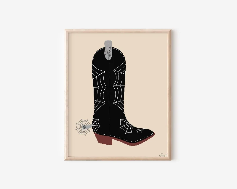 Spider Halloween Boot Art Print