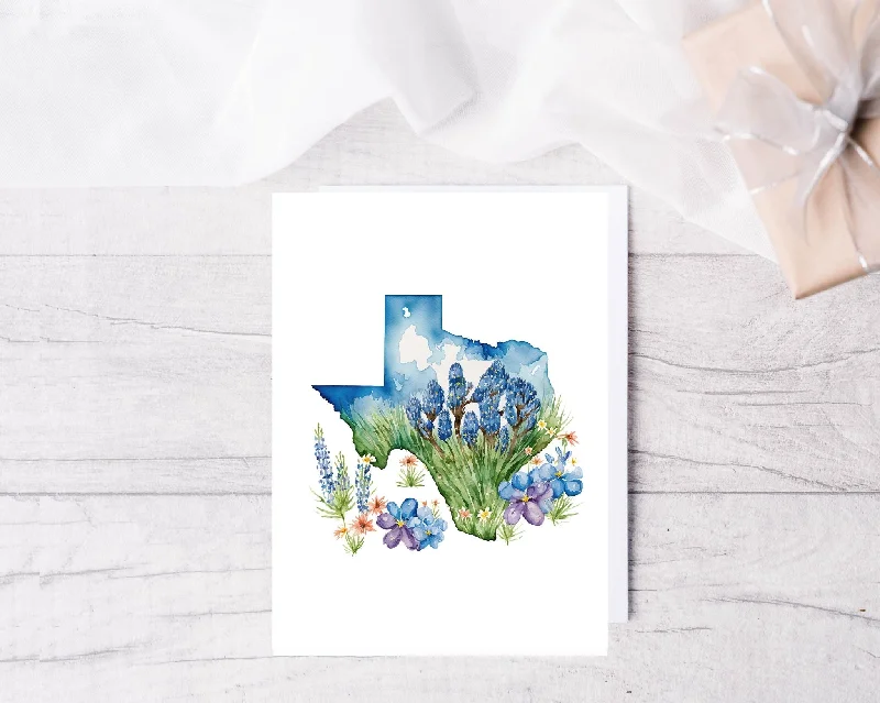 The State of Texas Blue Bonnets Greeting Card