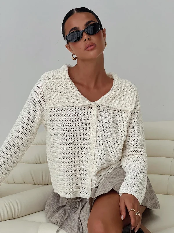 Tuscon Crochet Sweater White