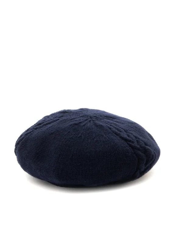 WOOL CABLE KNITTED BERET