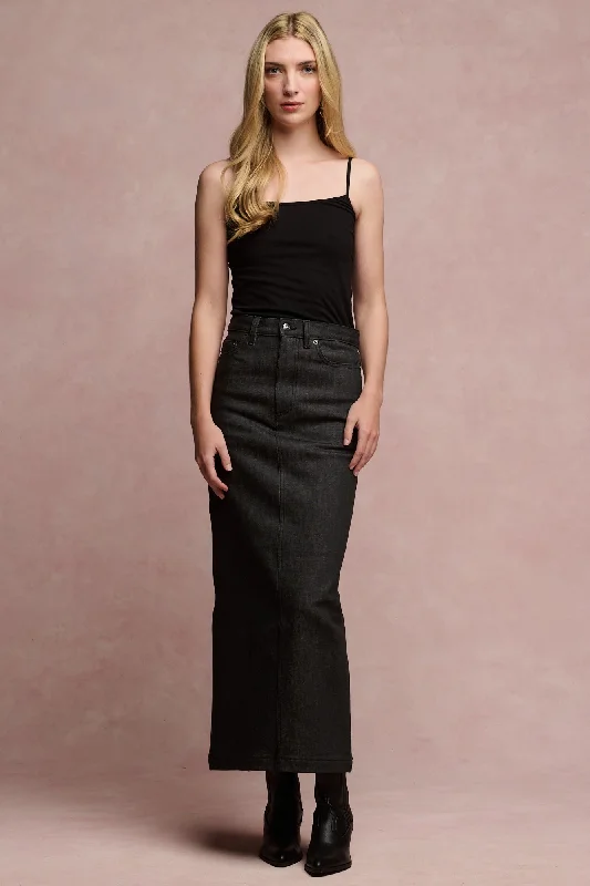 Women's Frankie Denim Maxi Skirt - Black