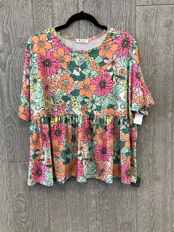 Top Short Sleeve By Bombom In Floral Print, Size: L