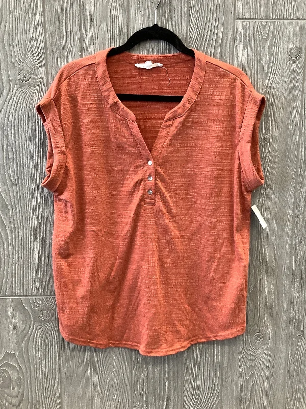 Top Short Sleeve By Jane And Delancey In Orange, Size: L