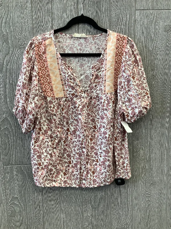 Top Short Sleeve By Lucky Brand In Multi-colored, Size: L