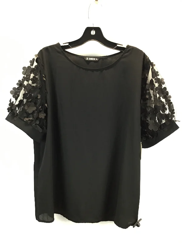 Top Short Sleeve By Shein In Black, Size: 1x