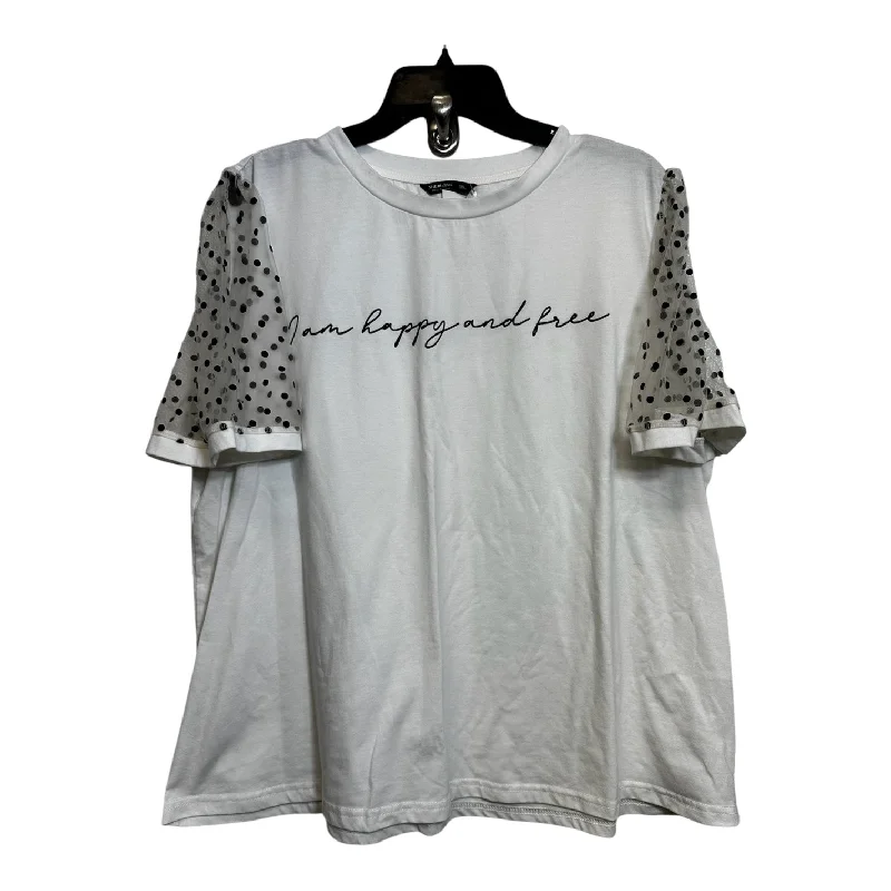 Top Short Sleeve By Shein In White, Size: 3x