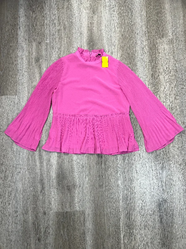 Blouse Long Sleeve By Ann Taylor In Pink, Size: Xsp