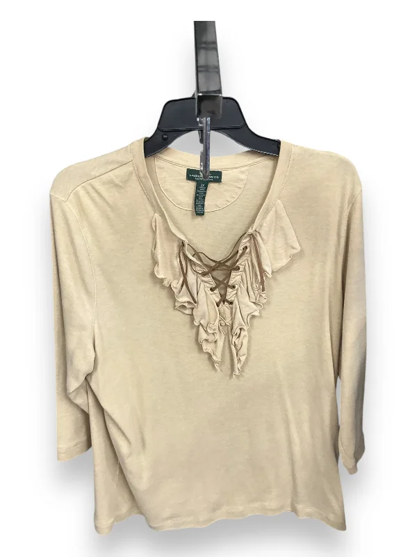 Blouse Long Sleeve By Lauren Jeans Co In Black Gold, Size: S