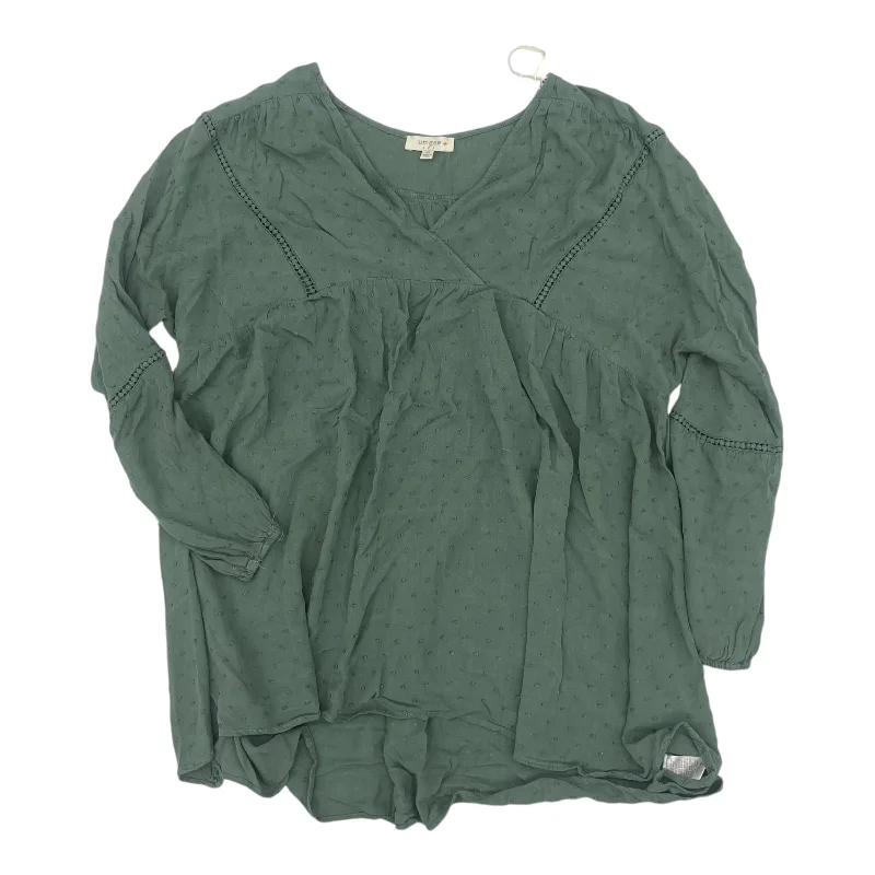 Blouse Ls By Umgee In Green, Size:1X