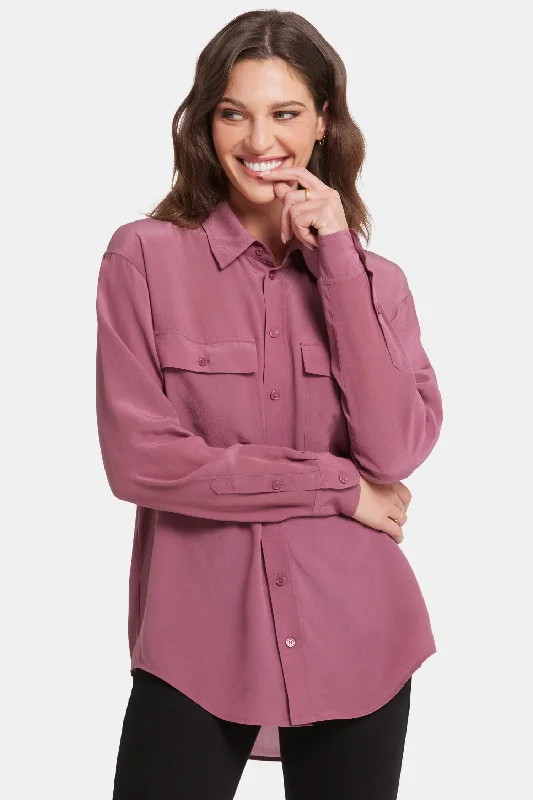 Lauren Silk Blouse - Crushed Berry