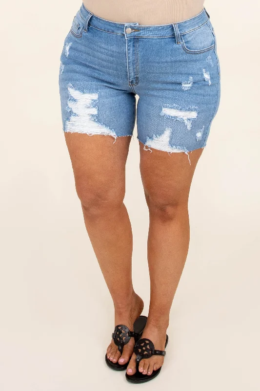 Summertime Breeze Shorts, Light Wash