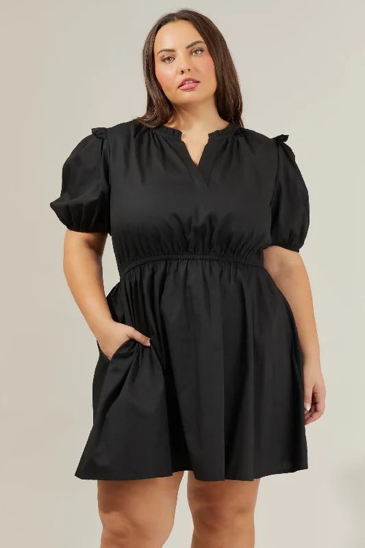 Candice Love Poplin Short Sleeve Mini Dress Curve