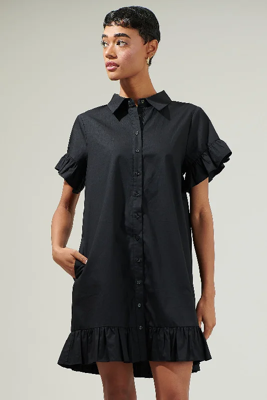 Kacey Ruffled Shirt Mini Dress