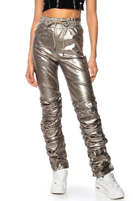 BLINDING LIGHTS PU METALLIC PANT