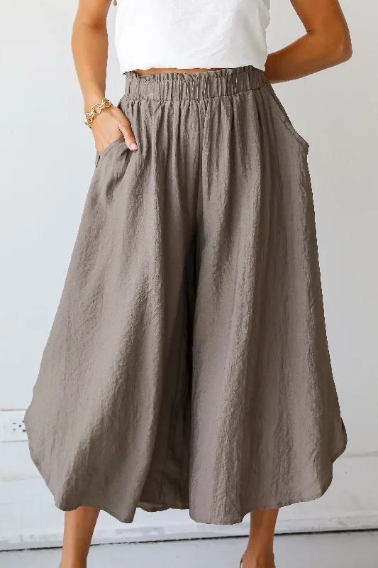 FINAL SALE - Carefree Energy Mocha Wide Leg Pants