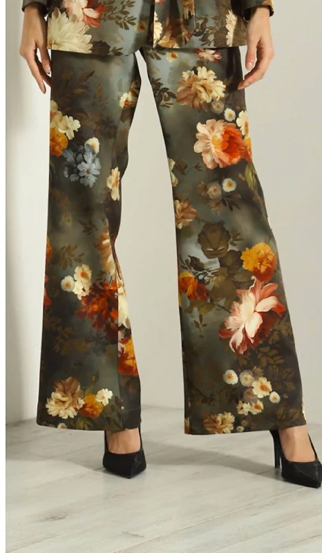 Floral Pants In Green