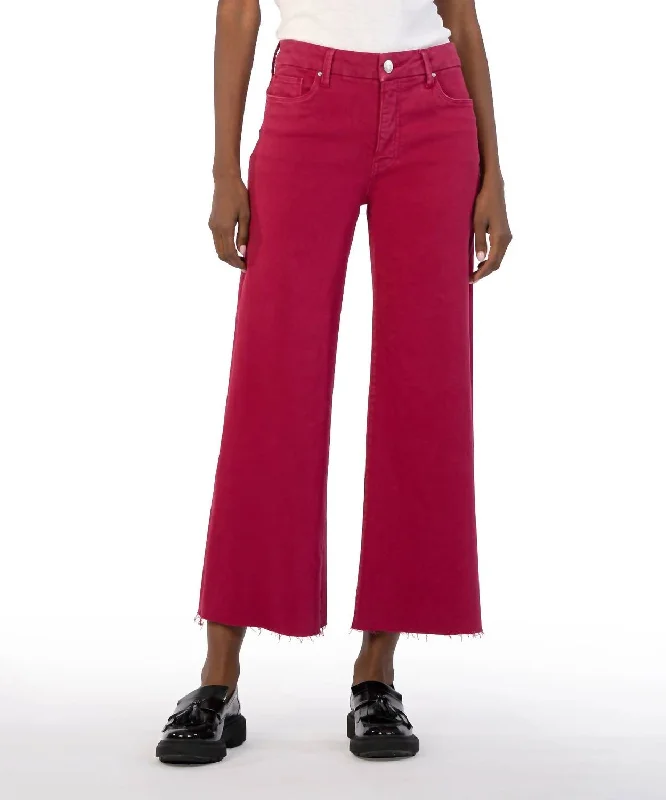 Meg High Rise Fab Ab Wide Leg Jeans In Dragon Fruit