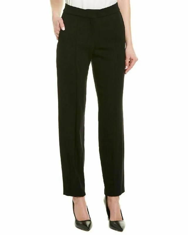 Refined Wool Seamed Slim Pants In Black