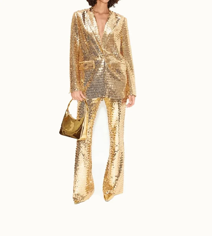 Robo Sequin Pants In Star Gold