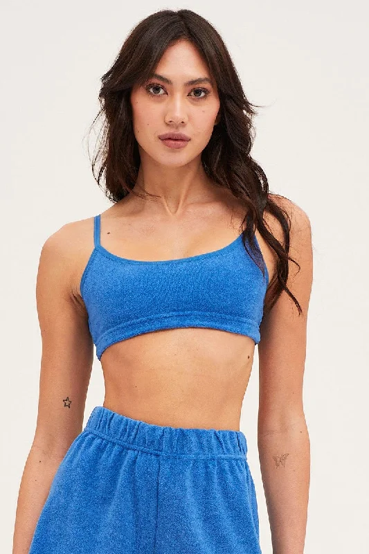 Blue Crop Top Terry