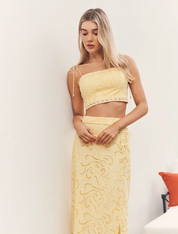 Emelia Broderie Crop Top