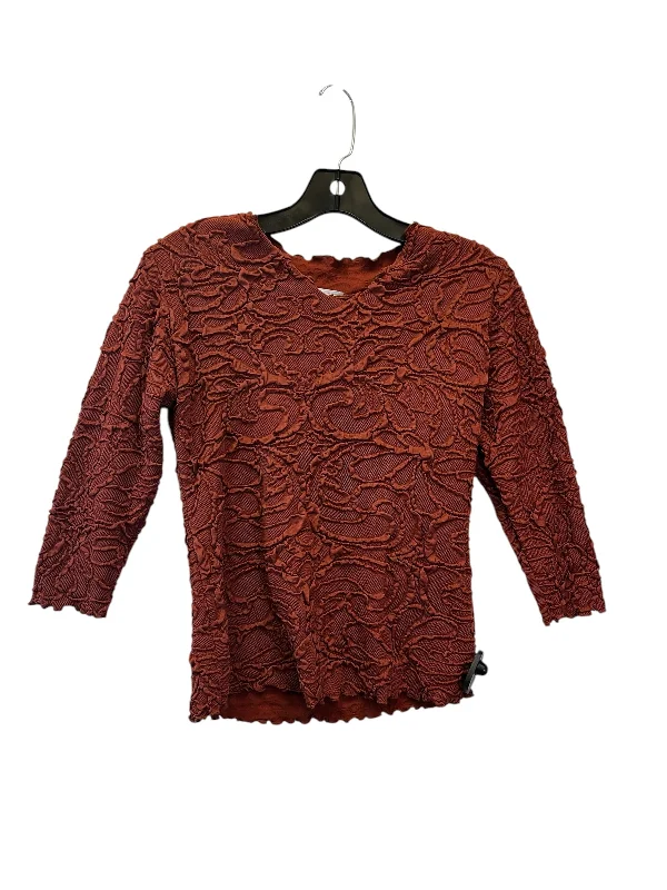 Top 3/4 Sleeve By Haystacks In Copper, Size: Xs