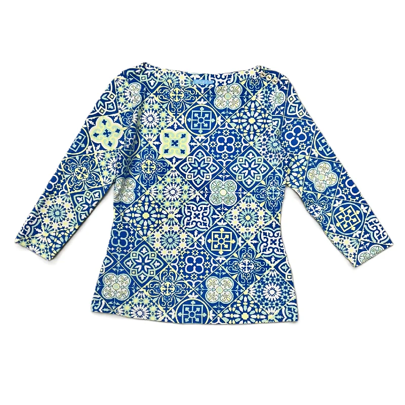 Top 3/4 Sleeve By J Mclaughlin In Blue & Green, Size: Xs