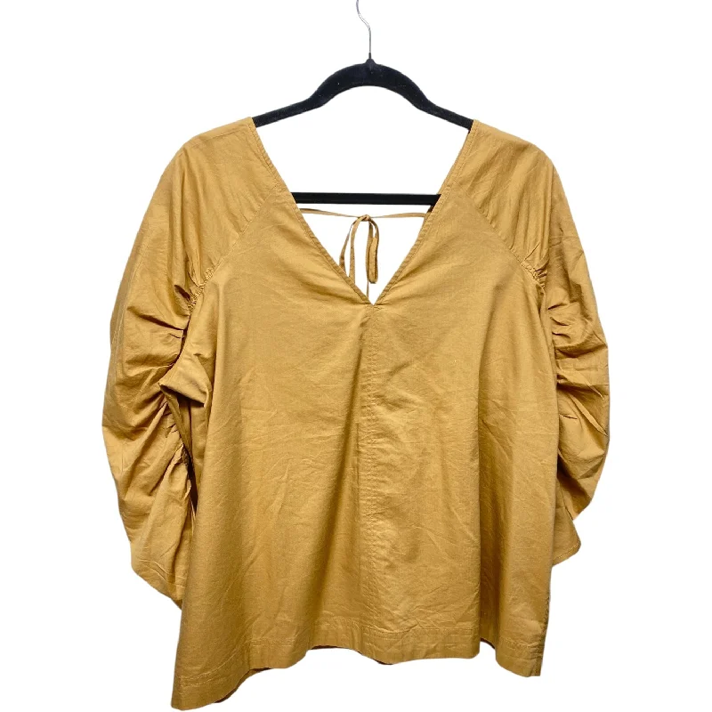 Top 3/4 Sleeve By Loft In Tan, Size: M