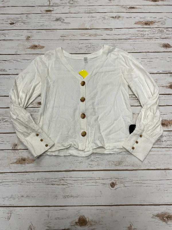 Top Long Sleeve By Bp In Ivory, Size: Xs