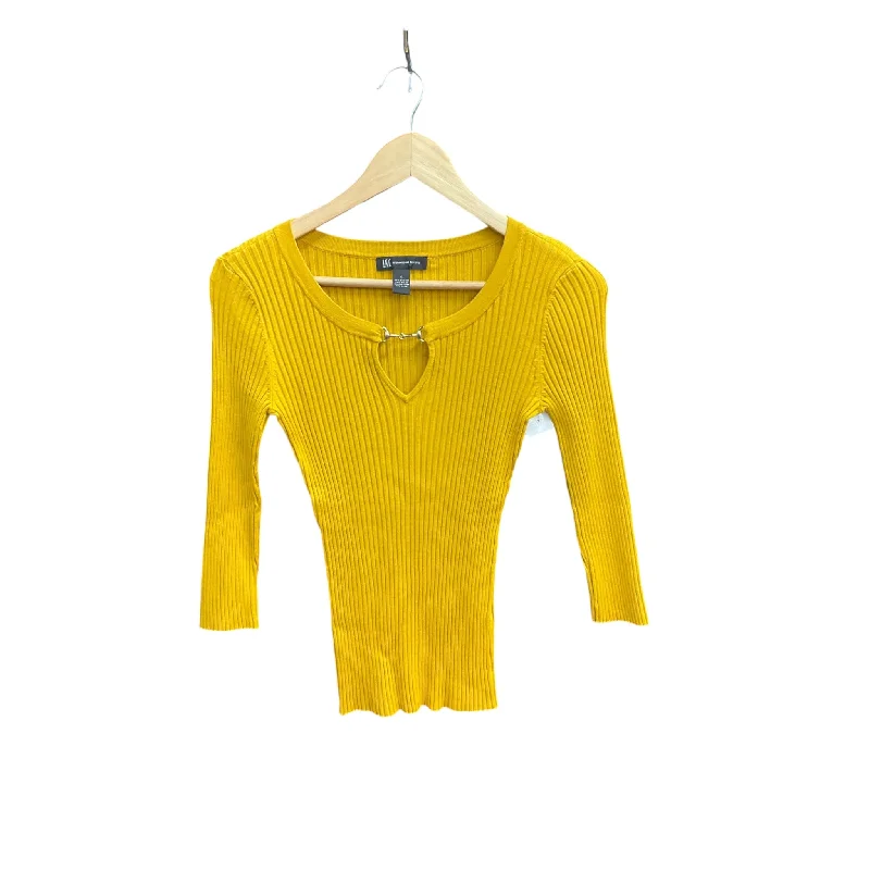 Top Long Sleeve By Inc In Yellow, Size: S