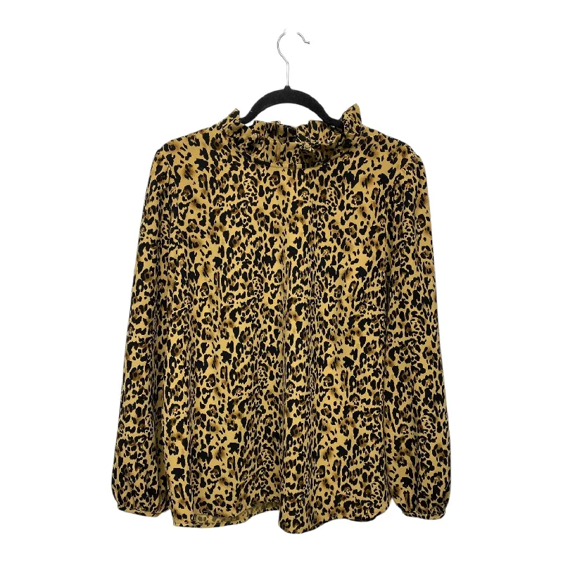 Top Long Sleeve By J. Crew In Animal Print, Size: Xl