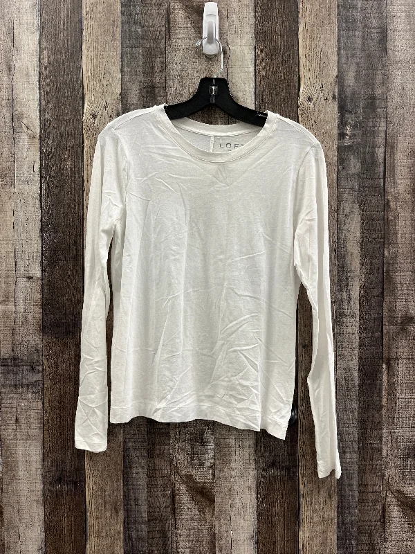 Top Long Sleeve By Loft In White, Size: M