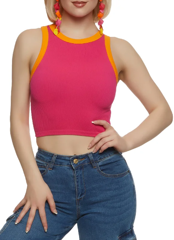 Ringer Cropped Tank Top