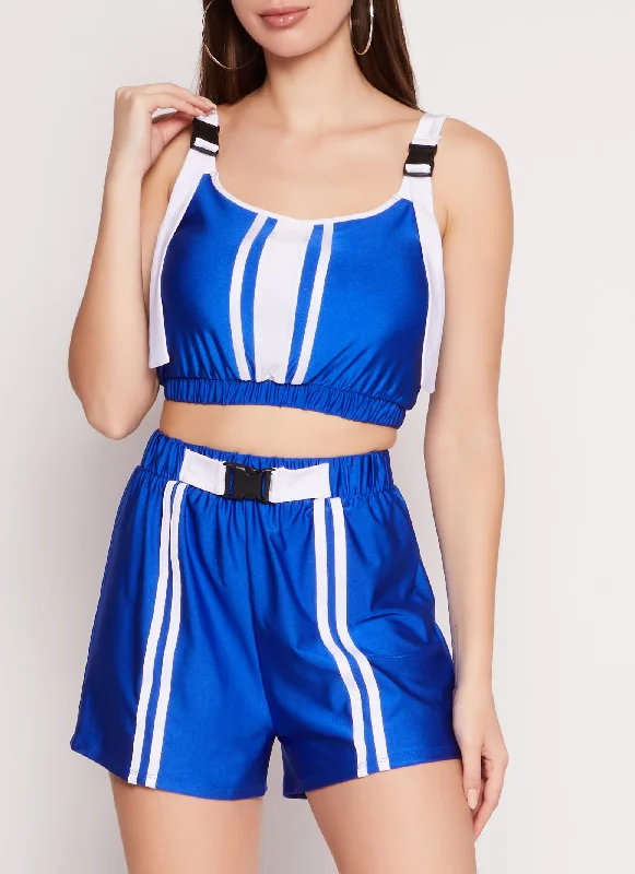 Varsity Stripe Buckle Strap Tank Top